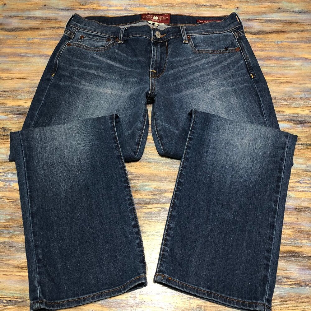 Lucky Brand Jeans Sweet N Crop Capri Distressed Blue Womens Size 8/29